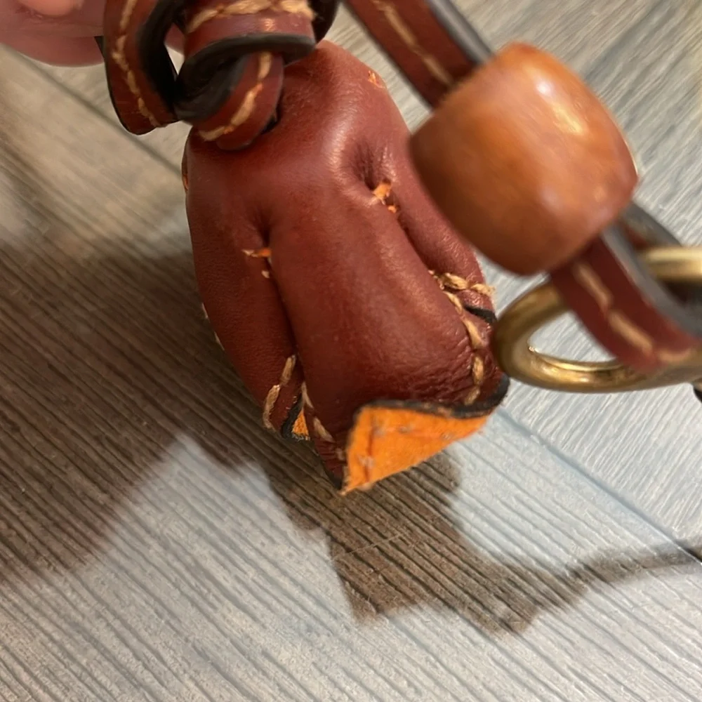 Fossil Flower & Brass Key Replacement Strap Key Charm Purse Keychain Fob Hangtag - Picture 8 of 13